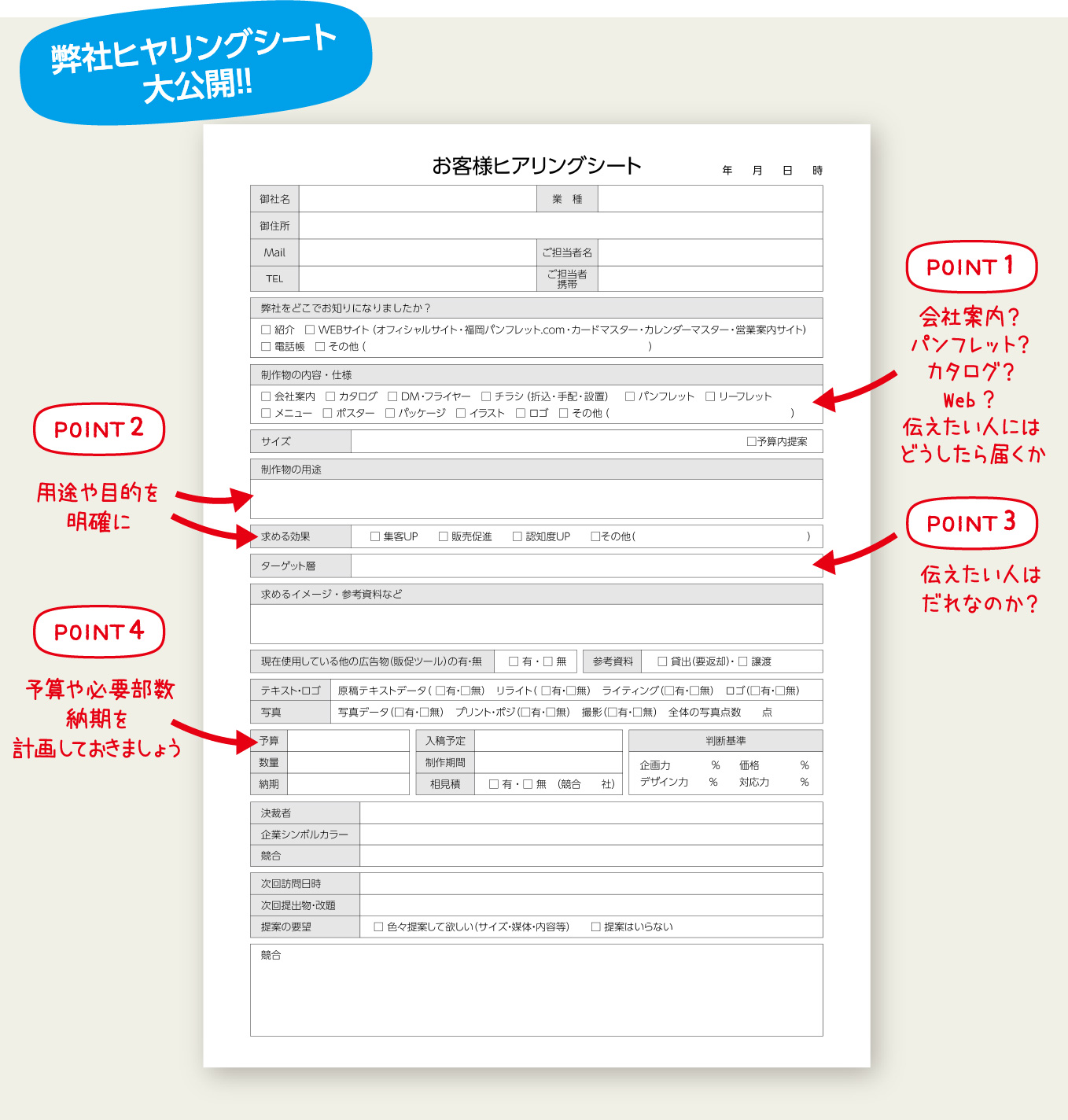 会社案内を作る目的を明確にする様子